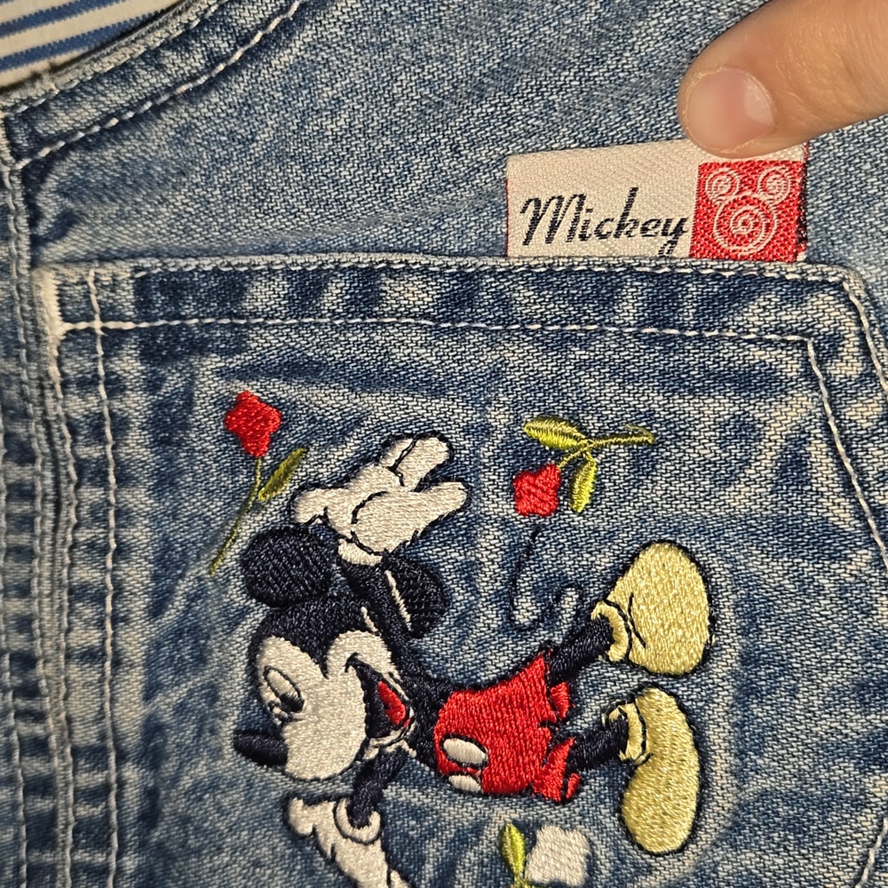 Vintage Mickey Unlimited Feelin Fine Denim Vest Embroidered Large - Picture 2 of 16